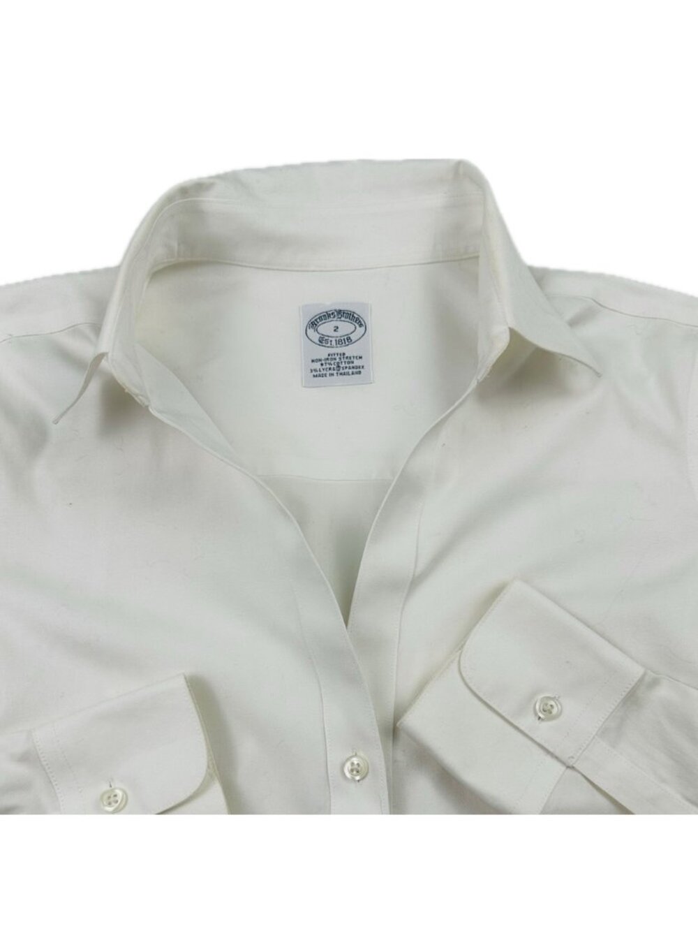 Brooks Brothers 346 Womens Shirt Fitted Non Iron Stretch White 2 XS